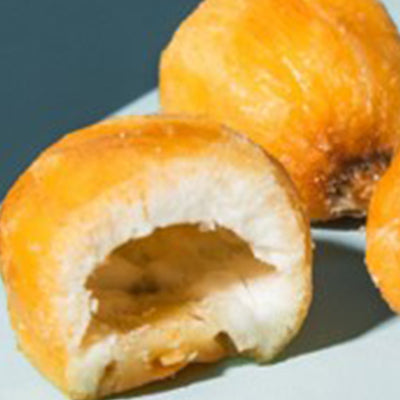 Close-up of a sliced wallaroo giant corn kernel