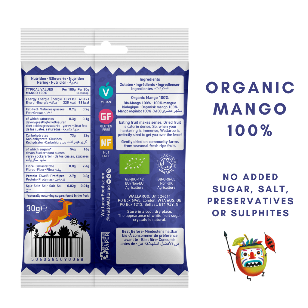 organic dried mango snacks